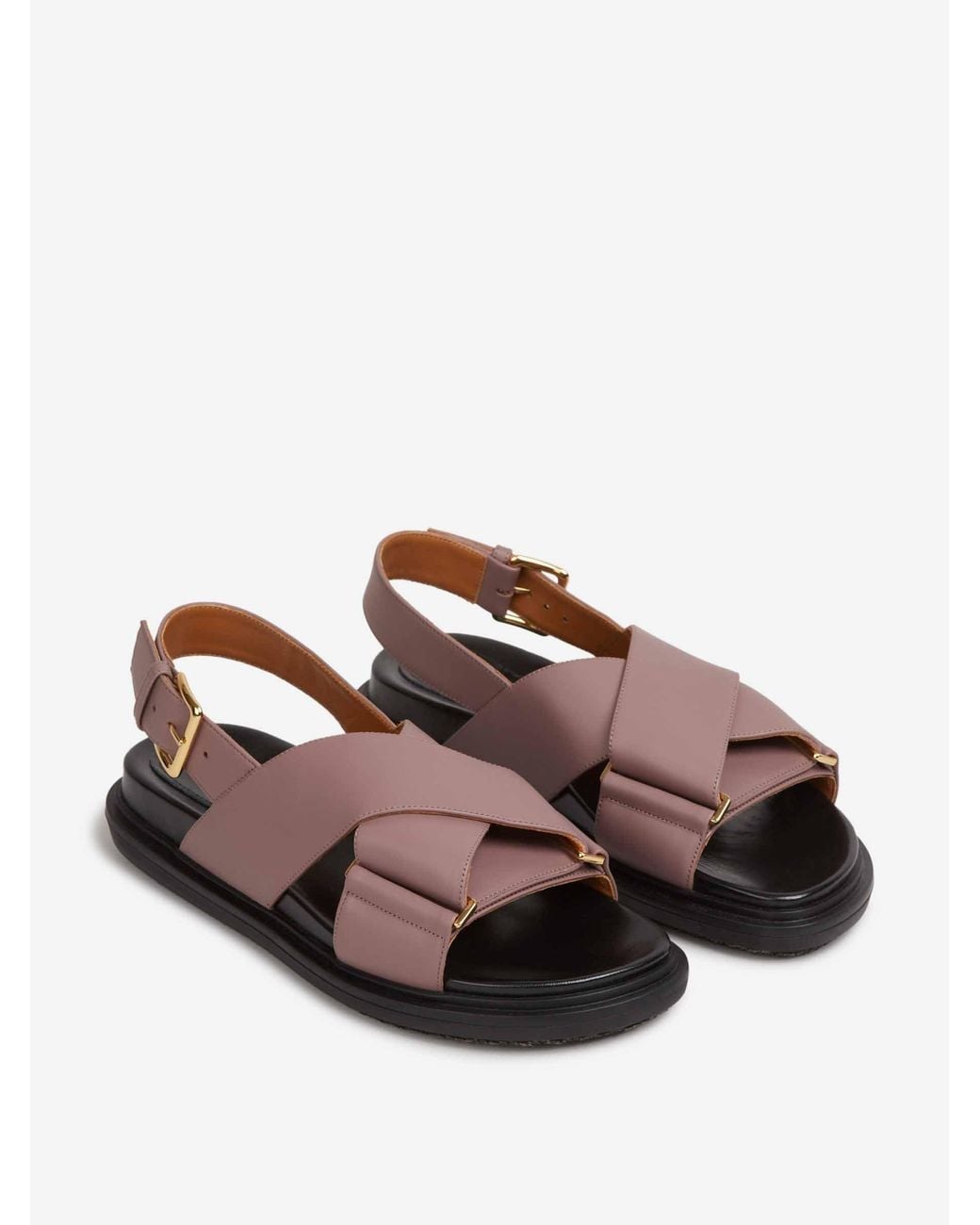 Marni Brown Fussbett Leather Sandals