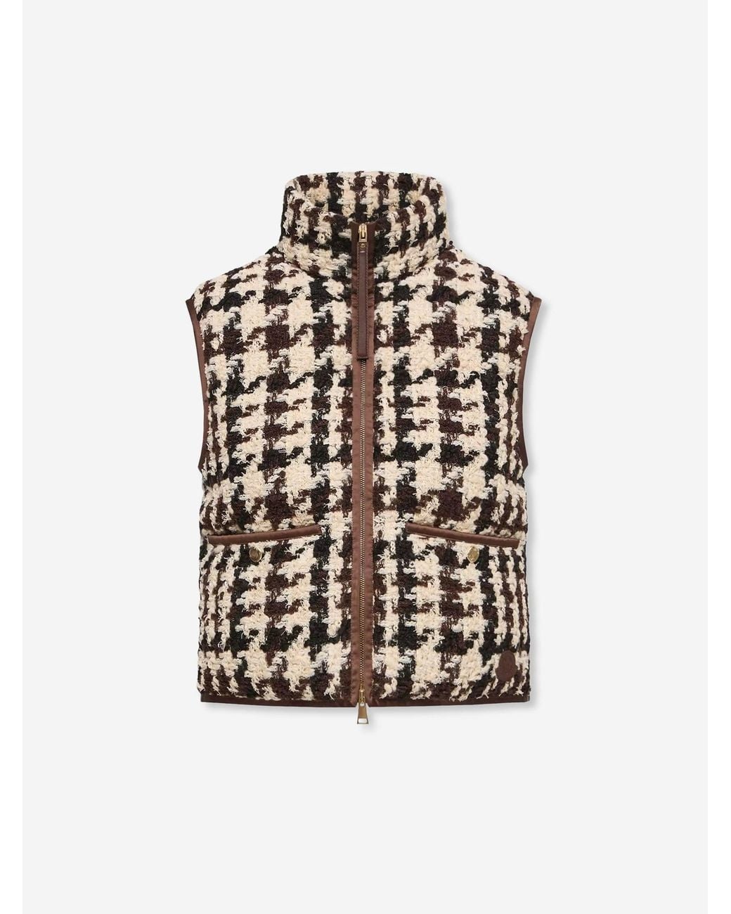 Chaleco Plumífero Tweed Moncler de color White