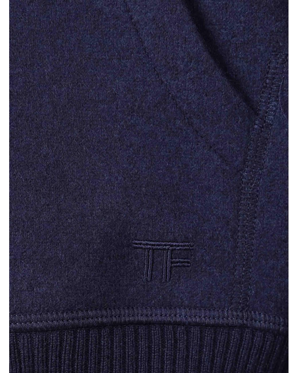Tom Ford Blue Cashmere Hoodie for men