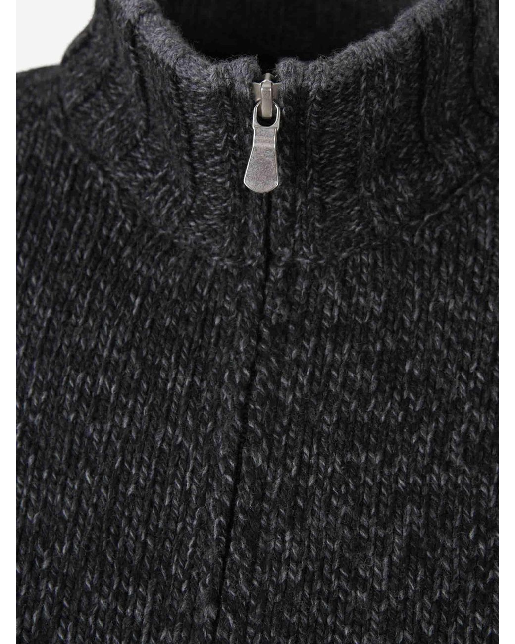 Santa Eulalia Black Wool Zip Cardigan for men