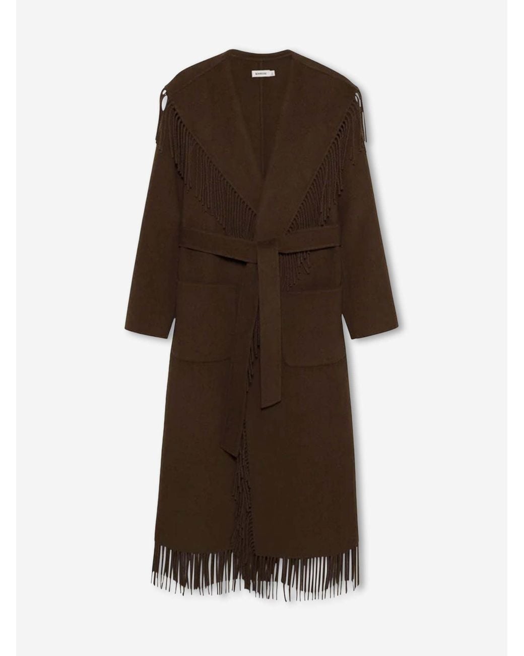Jonathan Simkhai Brown Carrie Fringe Coat
