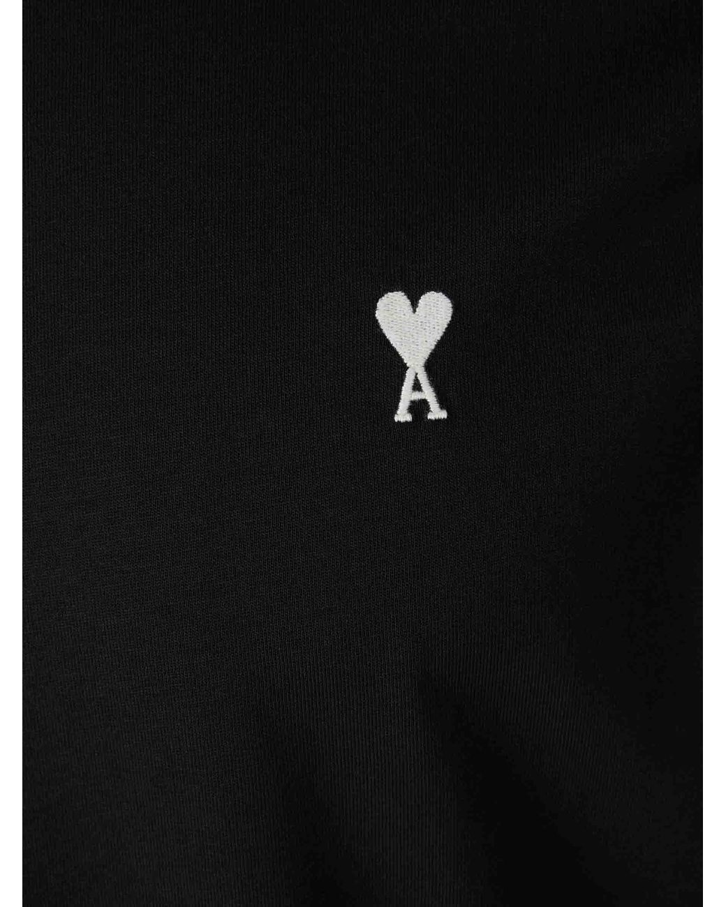 AMI Black Long Sleeve T-Shirt for men