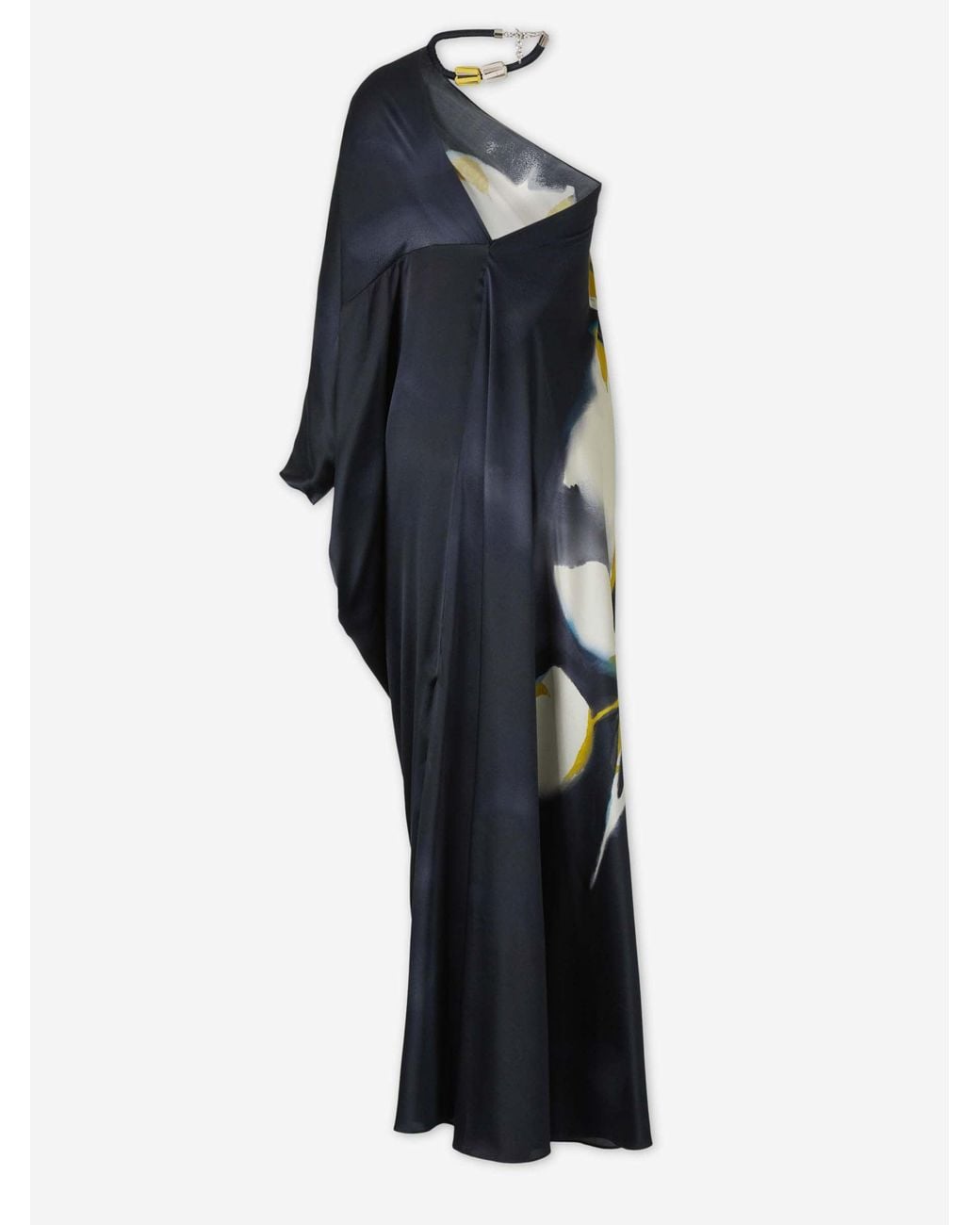 Silvia Tcherassi Blue Asymmetrical Neckline Dress