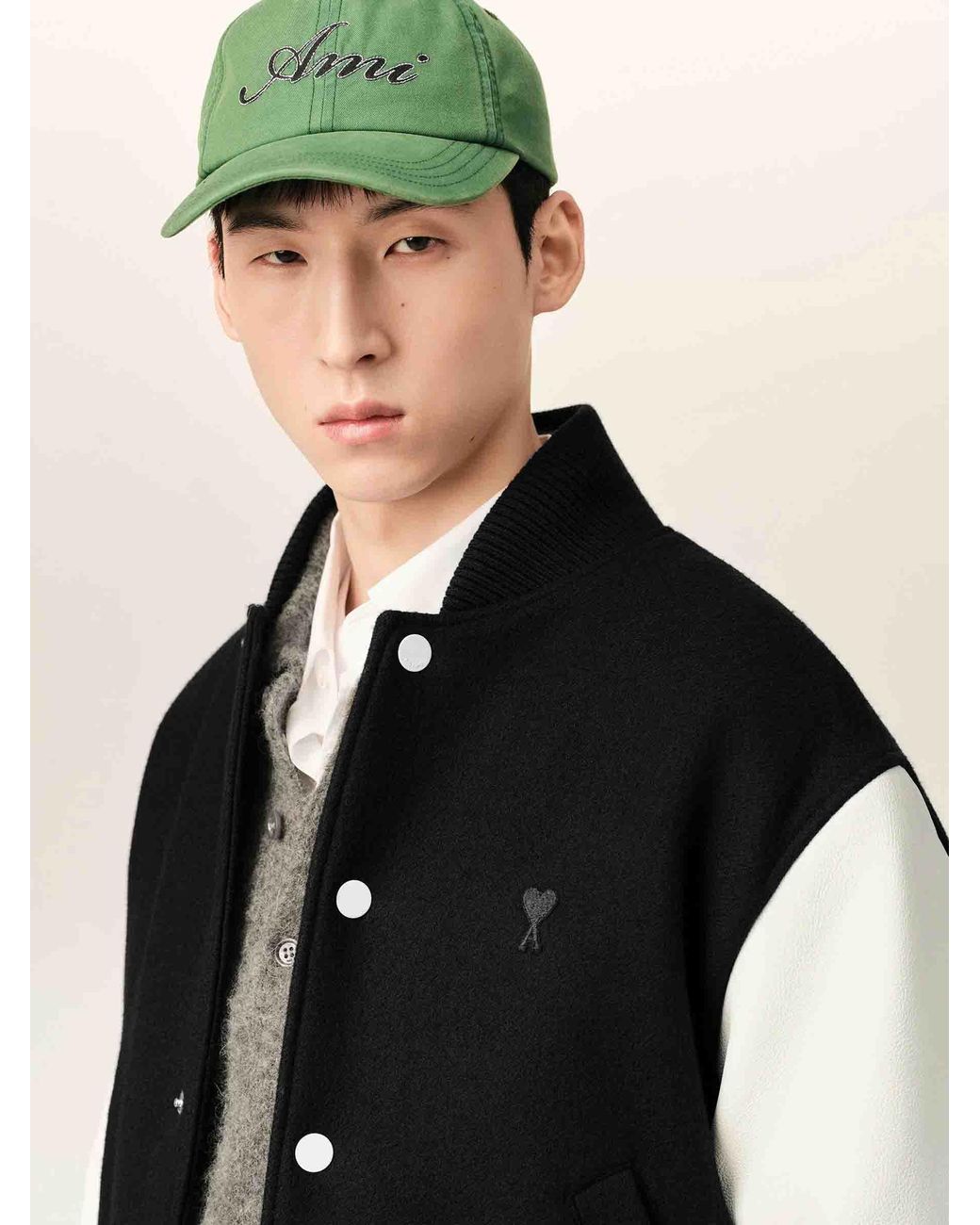 AMI Black Bomber Teddy Wool for men
