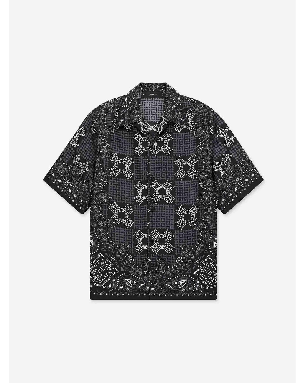 Amiri Black Ma Check Camp Shirt for men
