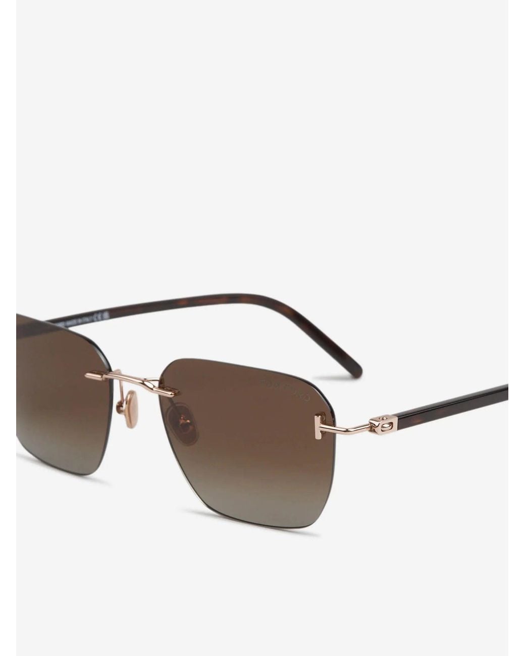 Tom Ford Metallic Rectangular Sunglasses for men