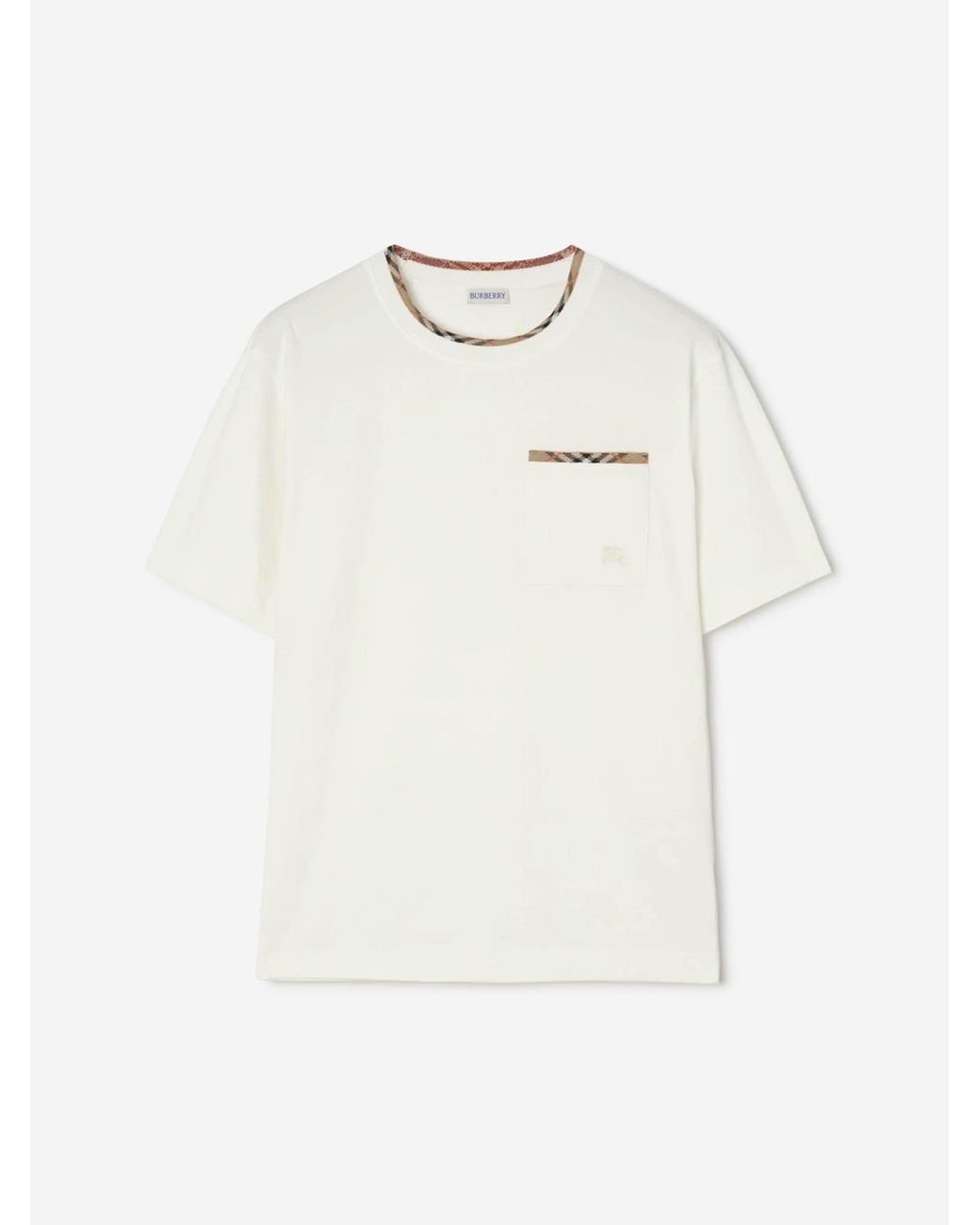 Burberry White Round Neck T-Shirt for men