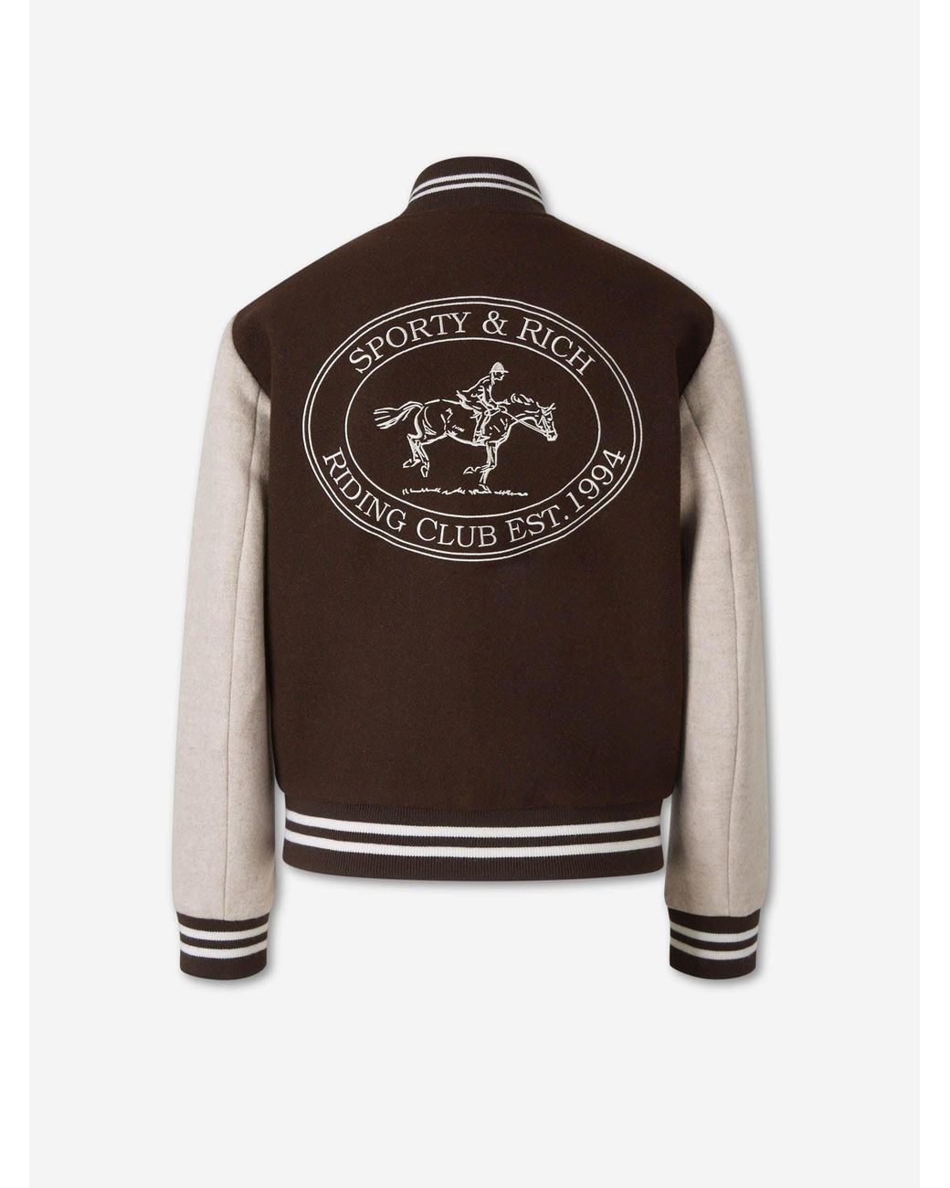 Sporty & Rich Brown Wool Bomber Jacket