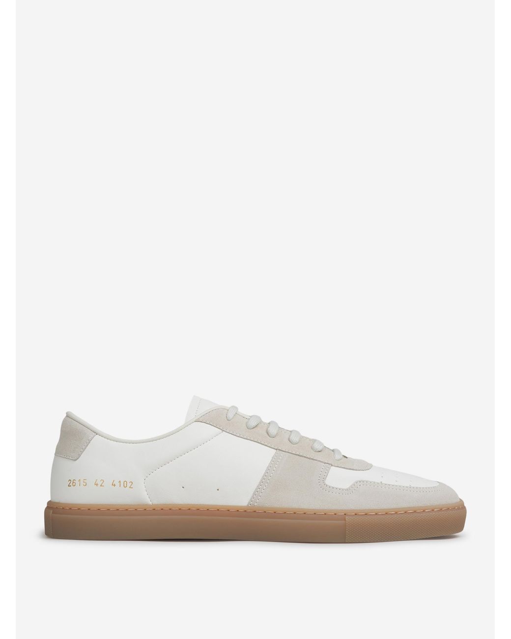 Common Projects White Suede-Panelled Leather Sneakers for men