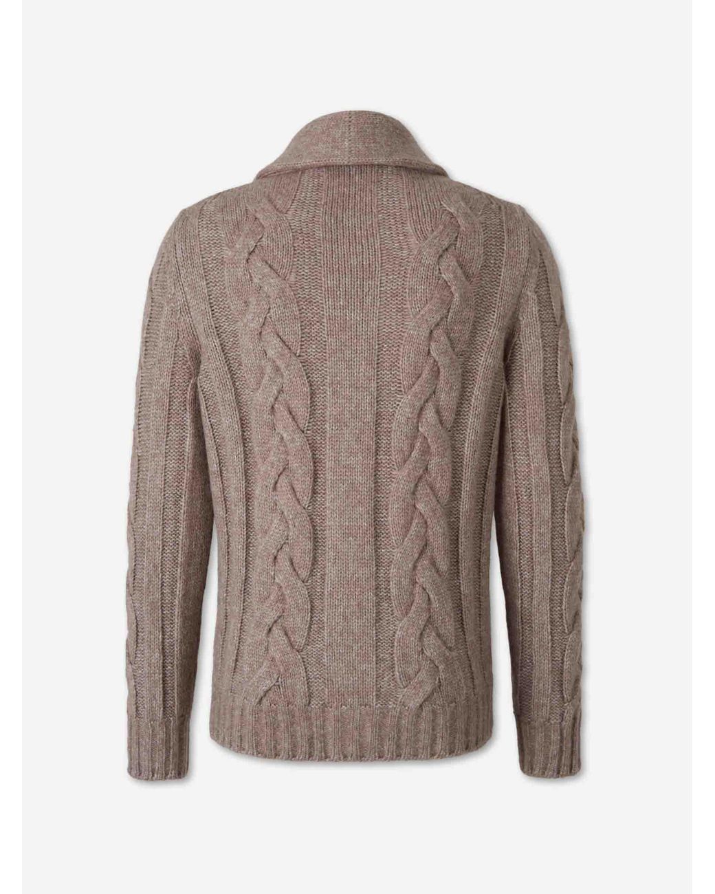 Gran Sasso Brown Braided Wool Cardigan for men