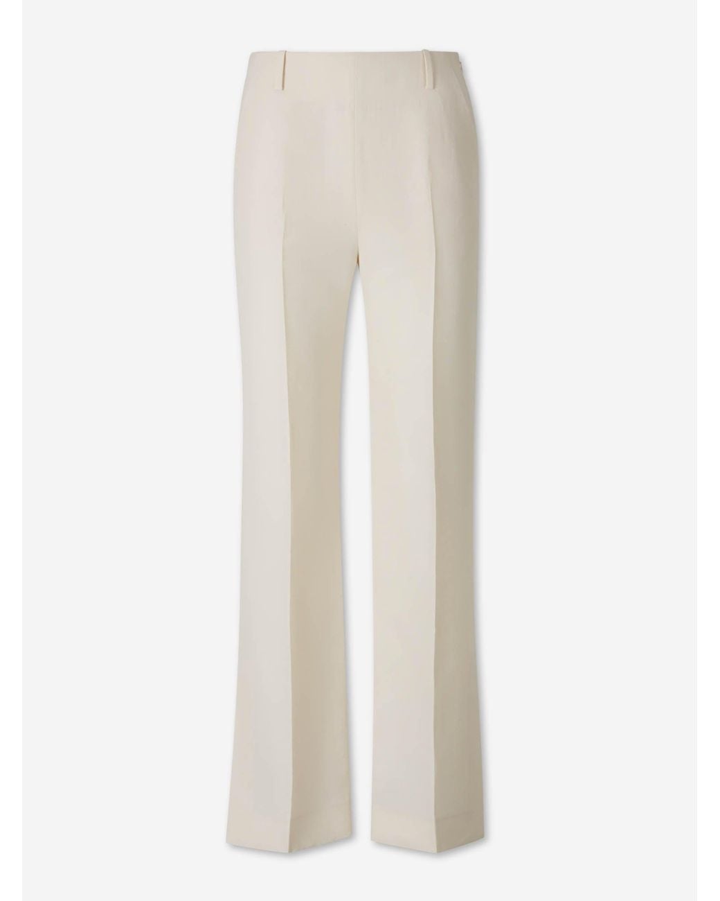 Khaite White Straight Leg Trousers