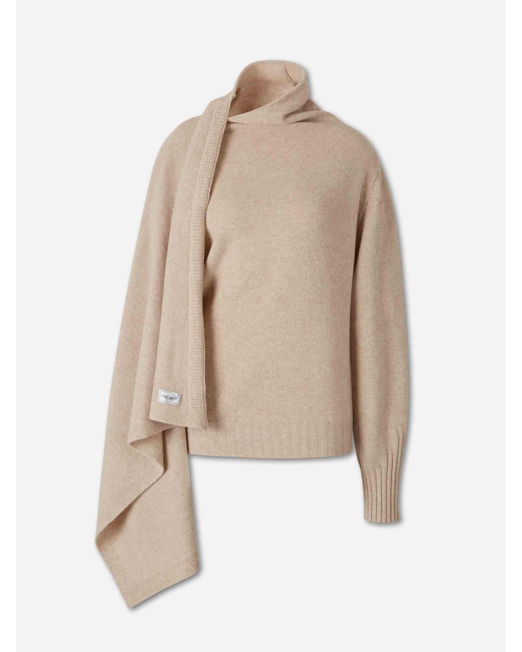 The Attico Natural Wool Sweater With Layered Effect