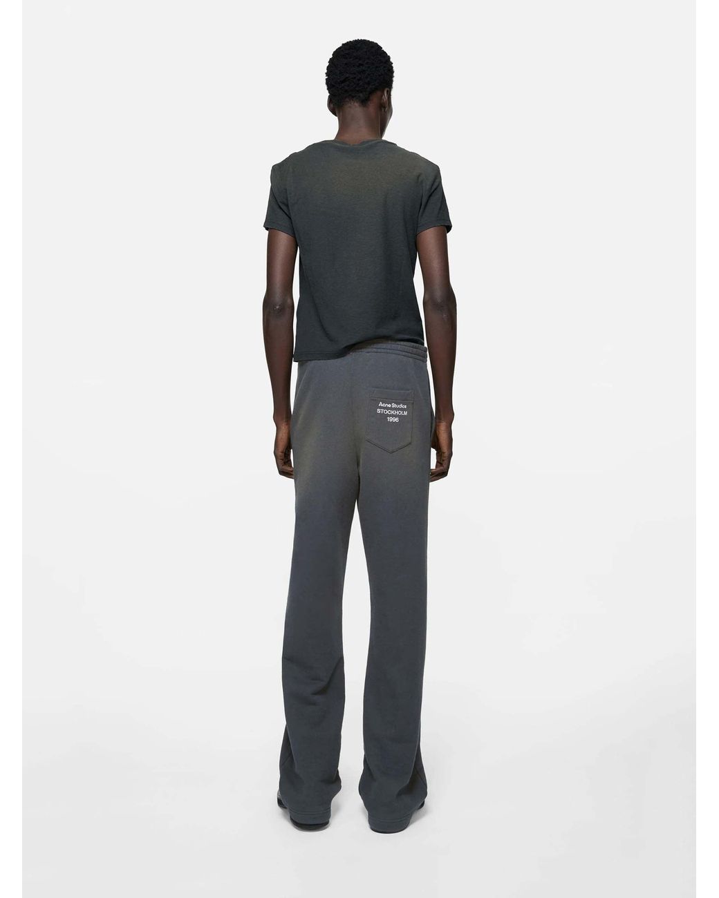 Acne Gray Cotton Logo Joggers for men