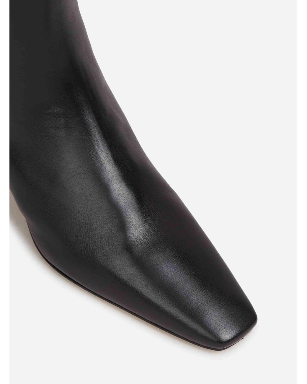 Totême White Leather Heeled Ankle Boots