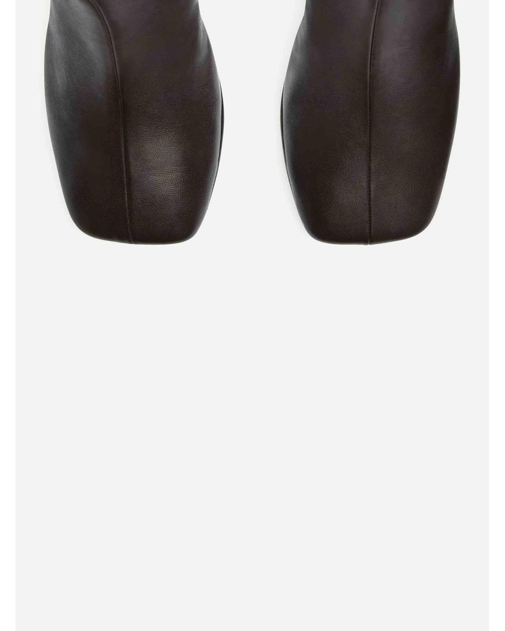 Courreges Brown Square Toe Ankle Boots