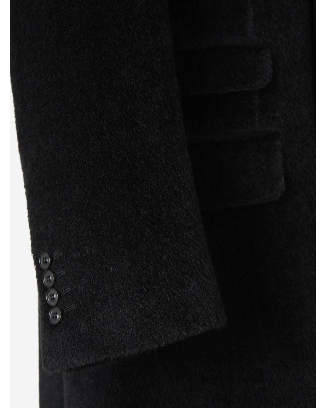 Canali Black Long Fur Coat for men