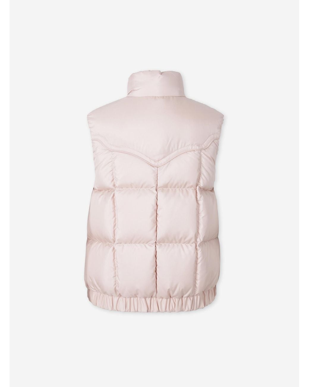 Moncler Pink Down Vest With Sherpa Lining