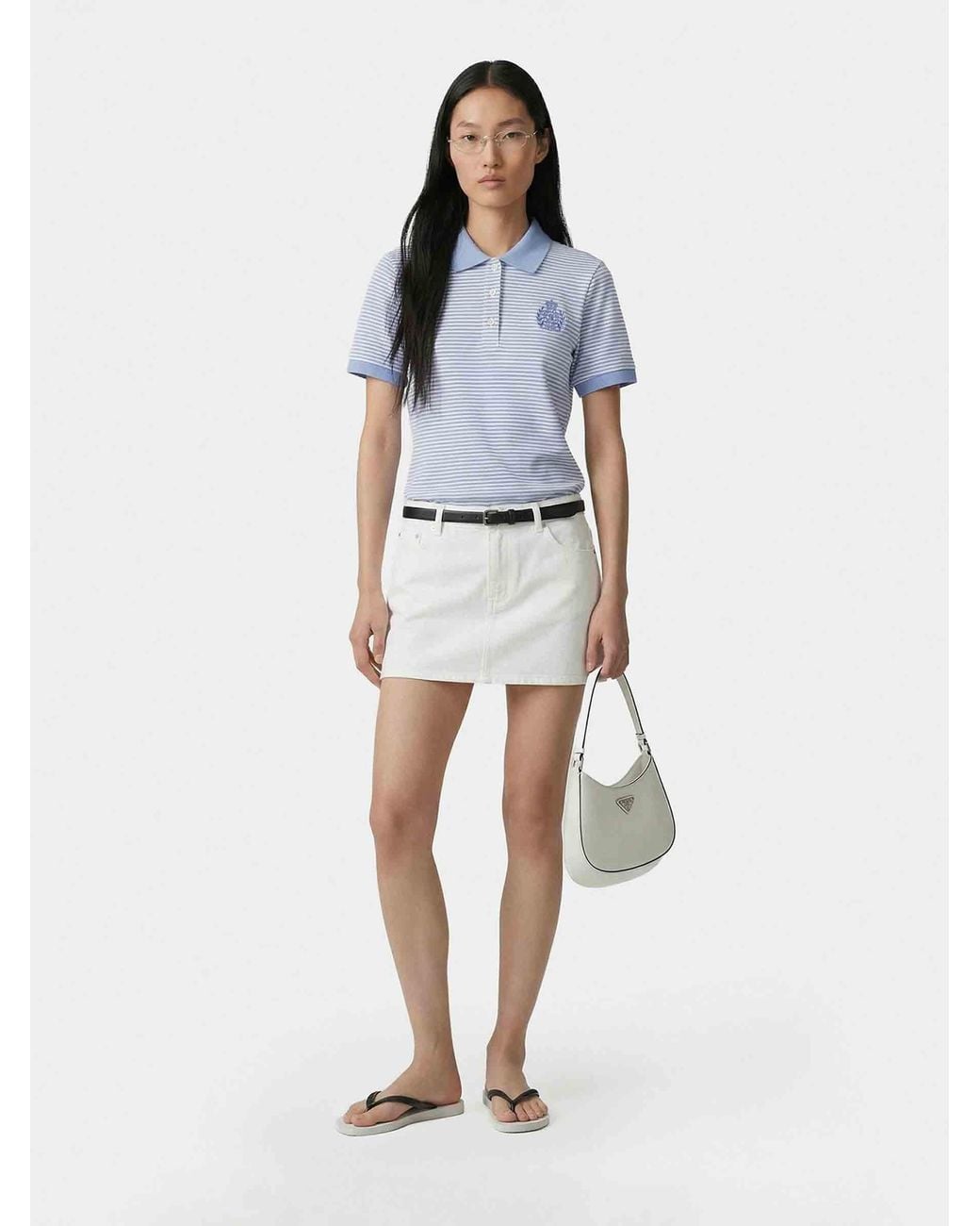 Sporty & Rich Blue Polo Ny Crest Prep