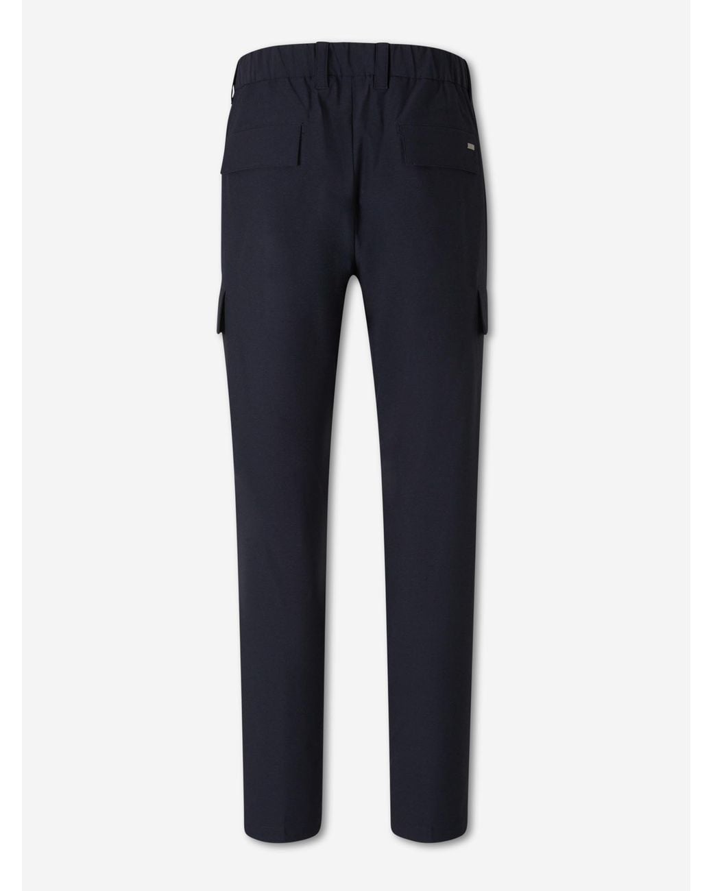 Herno Blue Straight Leg Trousers Cargo for men