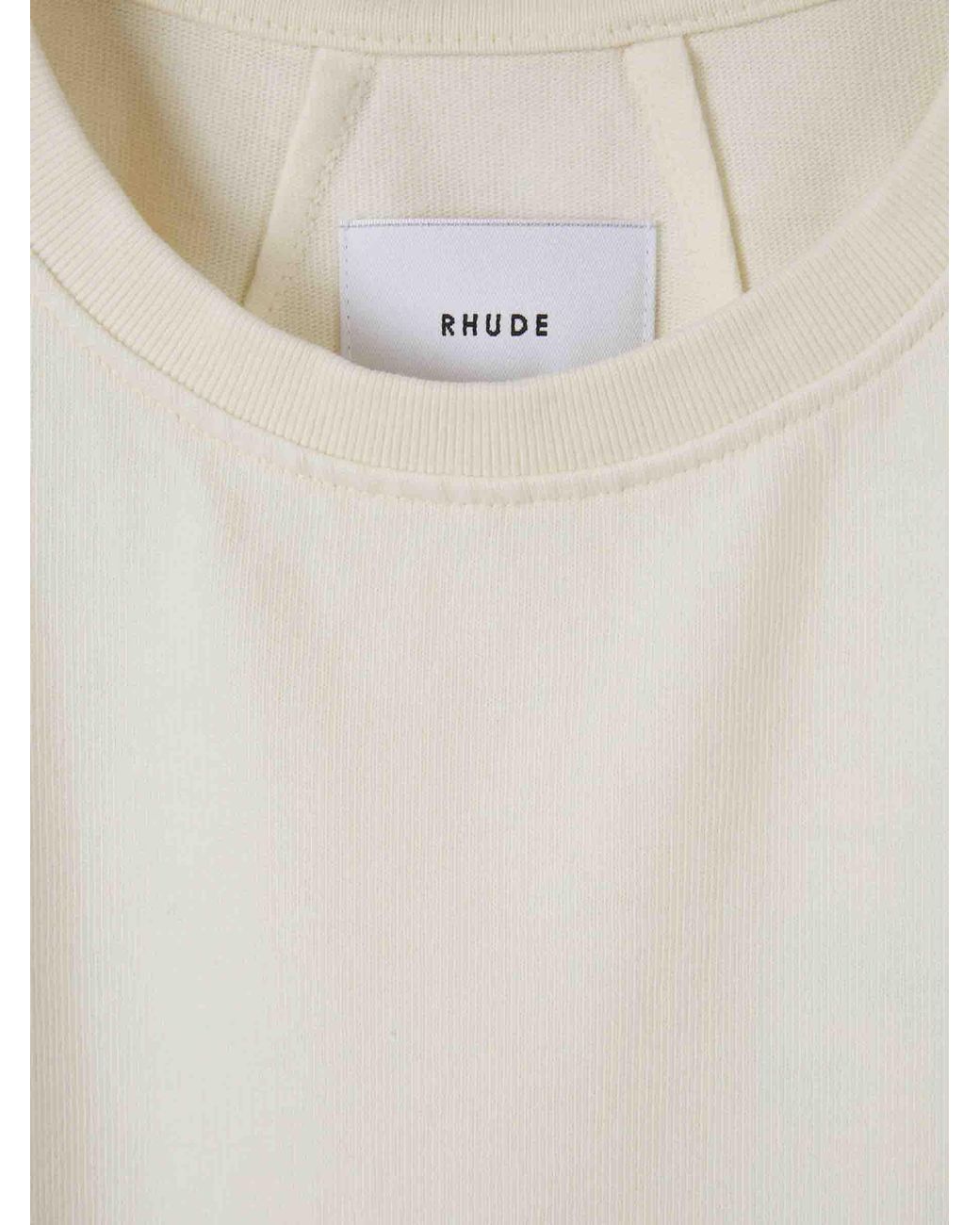 Rhude White Cotton Logo T-Shirt for men
