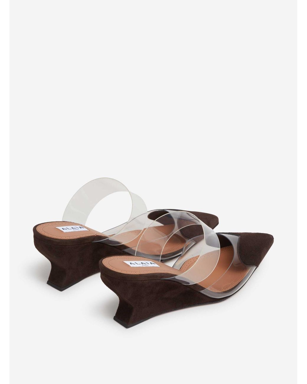 Alaïa White Transparent-Panel Wedge Sandal