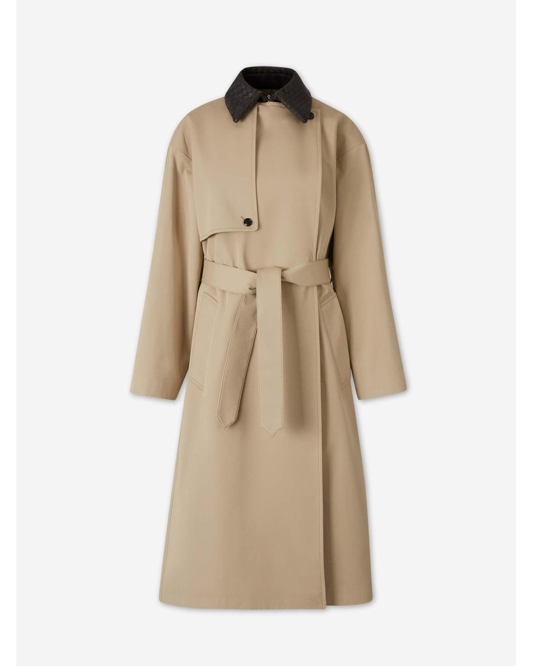 Bottega Veneta Natural Long Cotton Trench Coat