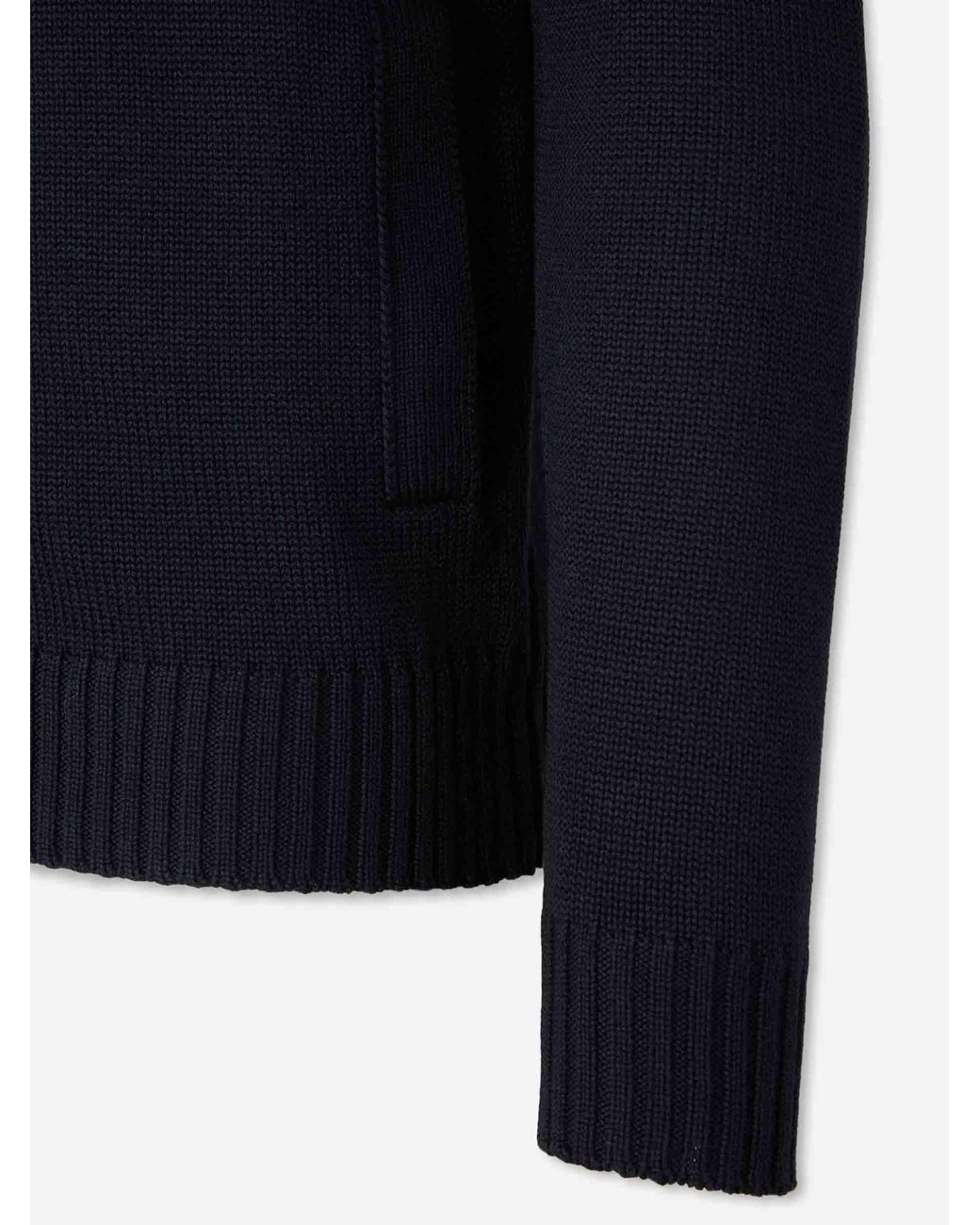 Zanone Blue Wool Knit Cardigan for men