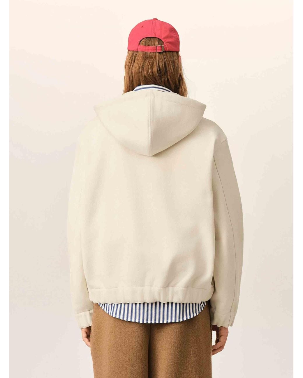 AMI Natural Zip-Up Hoodie for men