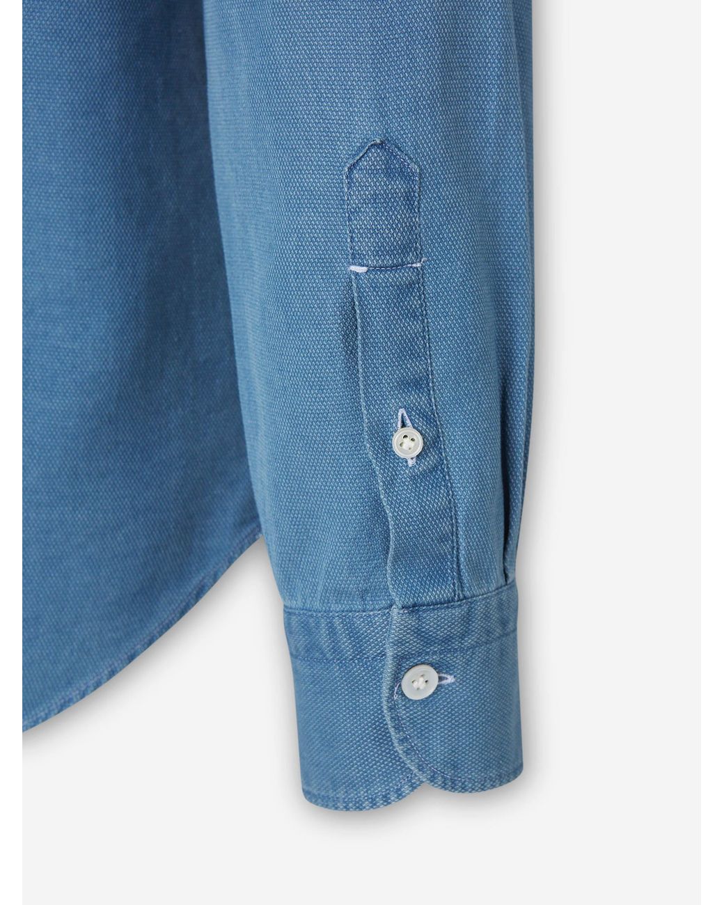 Vincenzo Di Ruggiero Blue Denim Effect Cotton Shirt for men