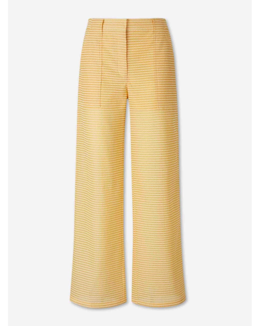 Jonathan Simkhai Yellow Printed Straight Leg Trousers