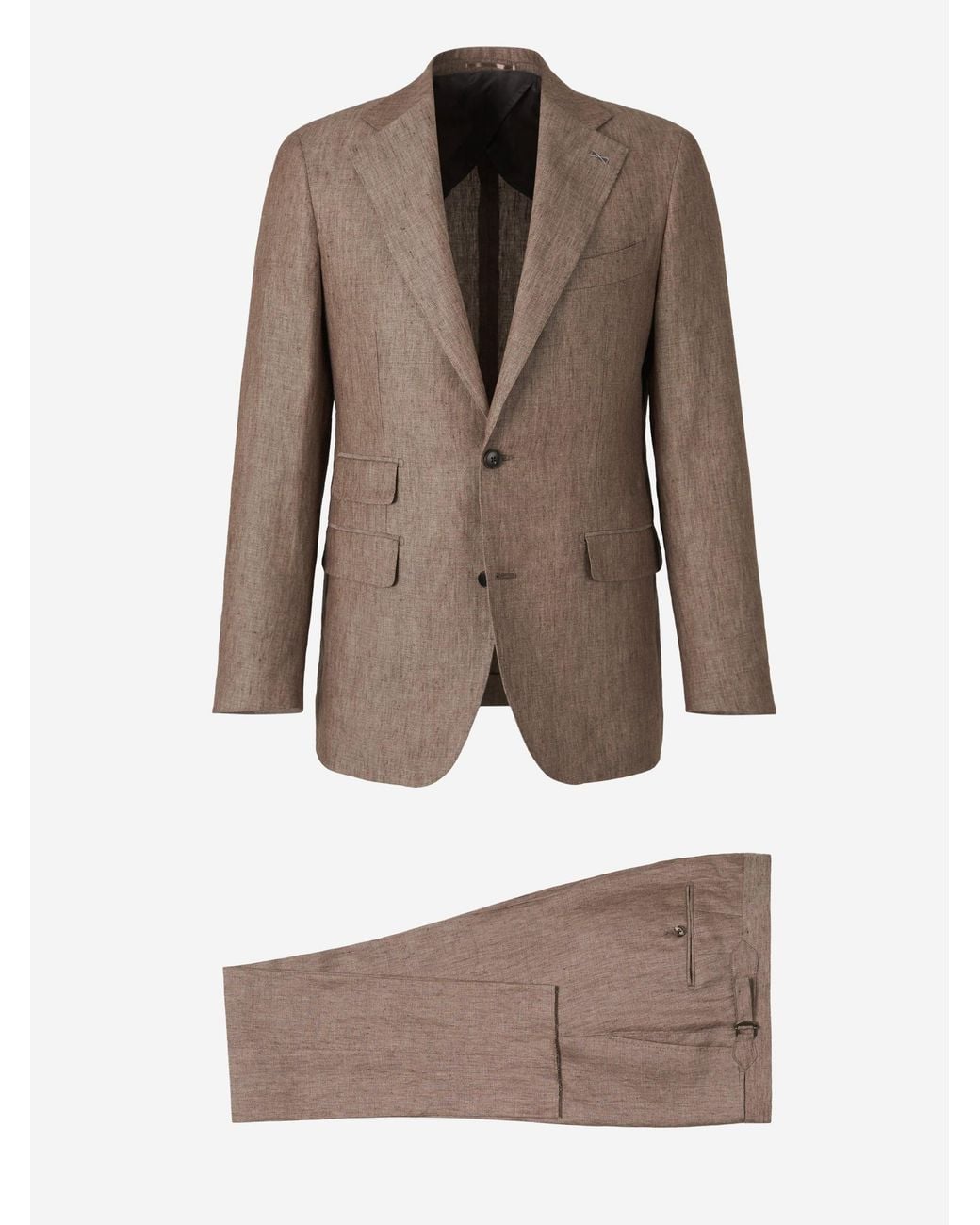 Santa Eulalia Brown Linen Suit for men