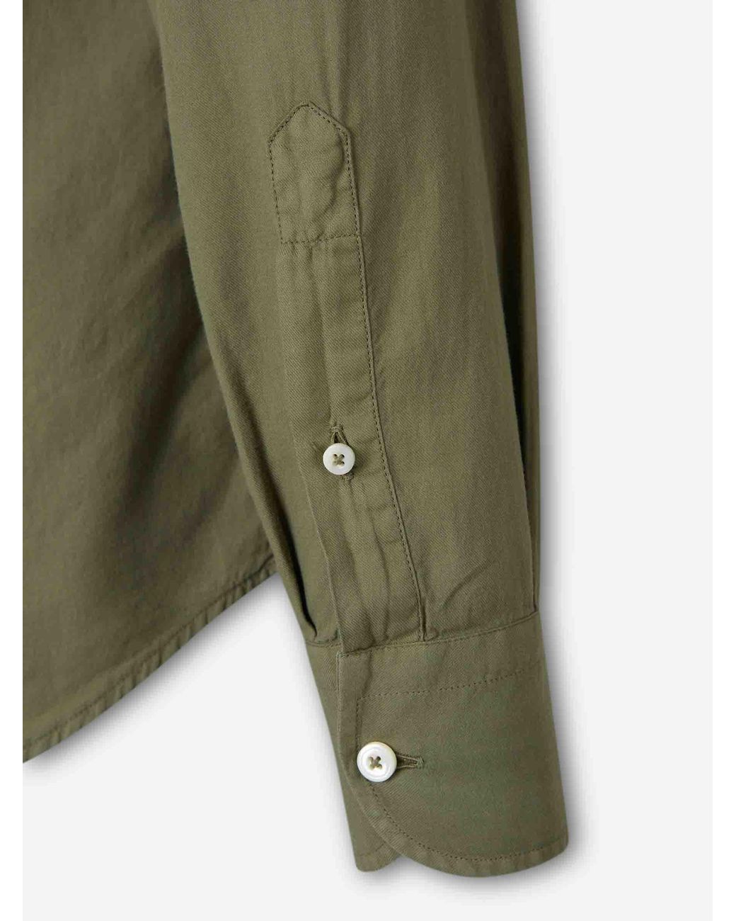 Santa Eulalia Green Plain Cotton Shirt for men