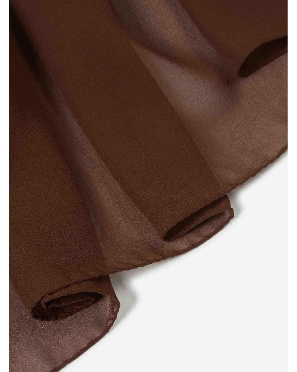 Santa Eulalia Brown Plain Silk Scarf