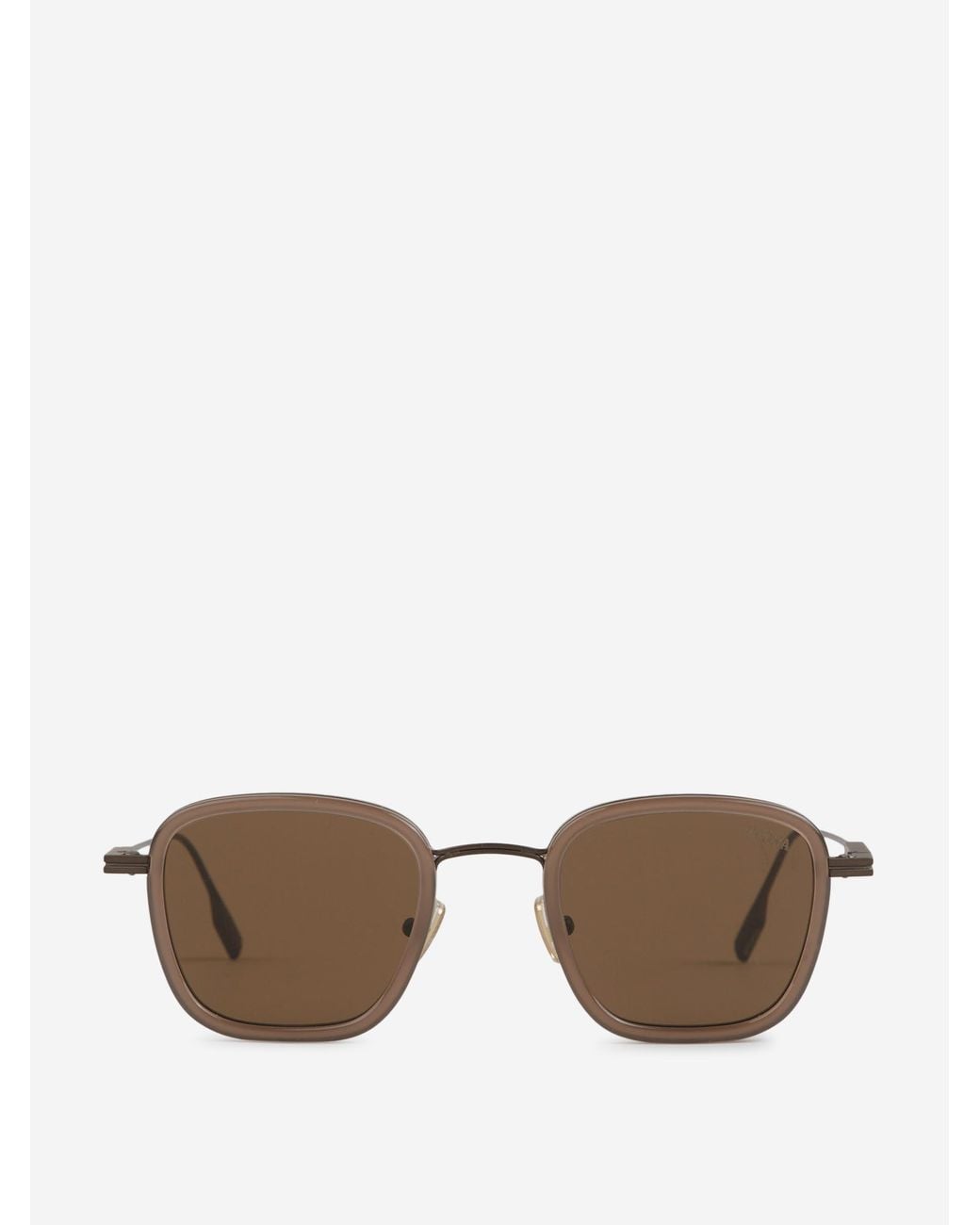 Zegna Brown Rectangular Sunglasses for men