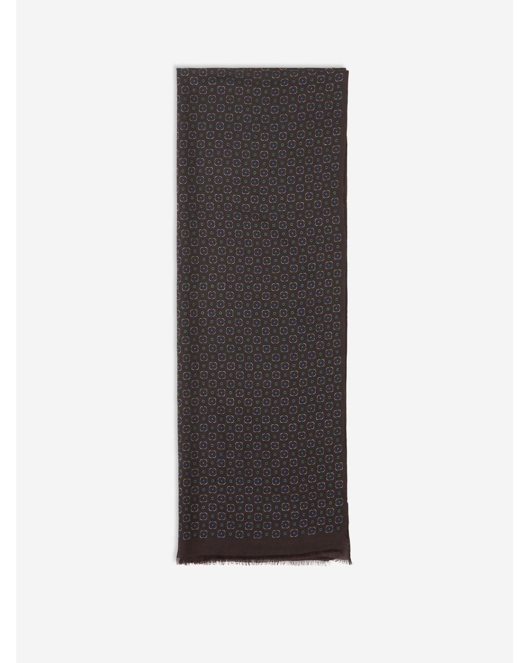 Santa Eulalia Gray Printed Wool Scarf for men