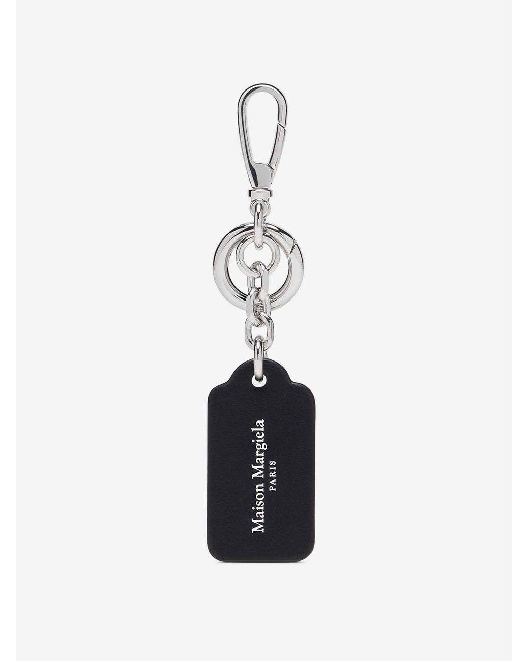 Maison Margiela White Double Tag Keychain for men