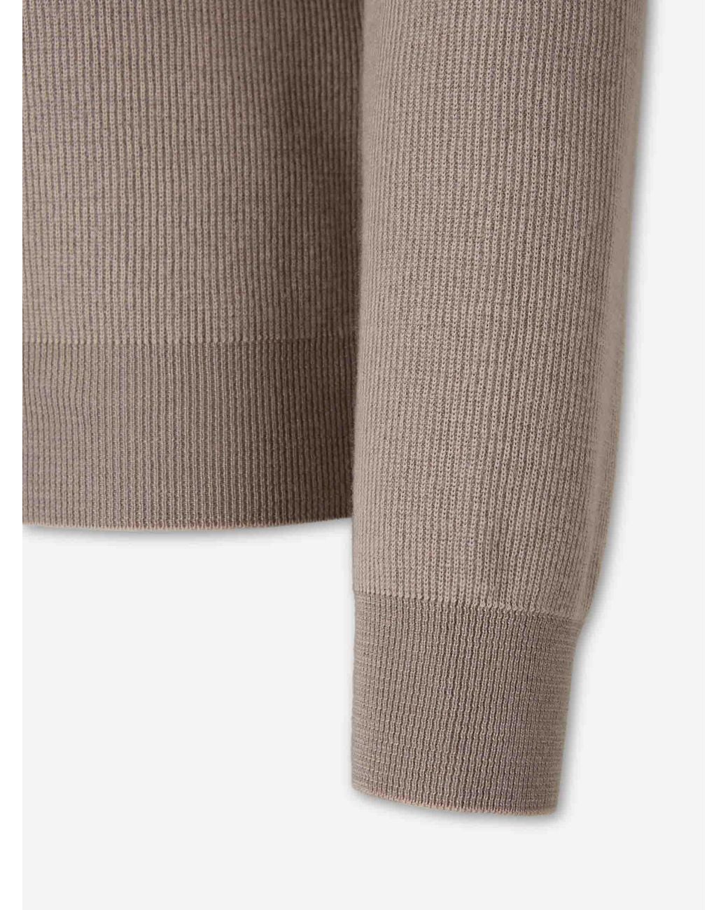 Brioni Gray Fine Polo Neck Sweater for men