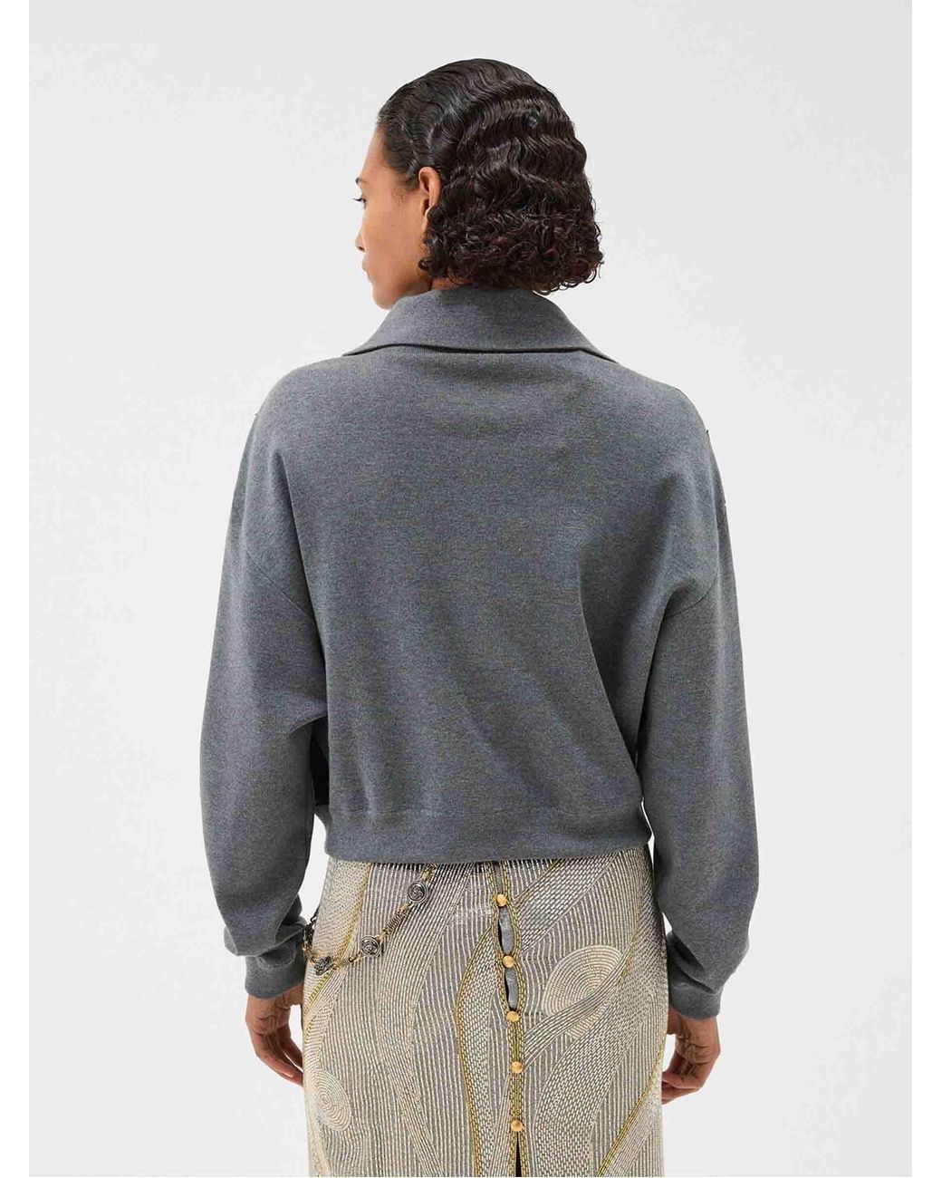 Versace Black Patchwork Leather Cardigan