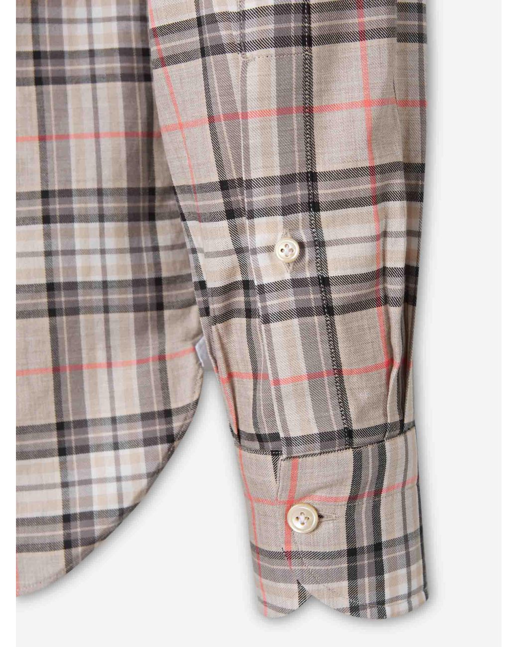 Luigi Borrelli Napoli White Plaid Print Shirt for men