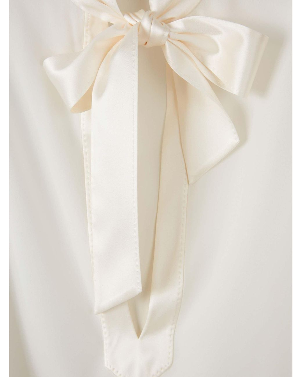 Tom Ford White Plain Blouse With Bow