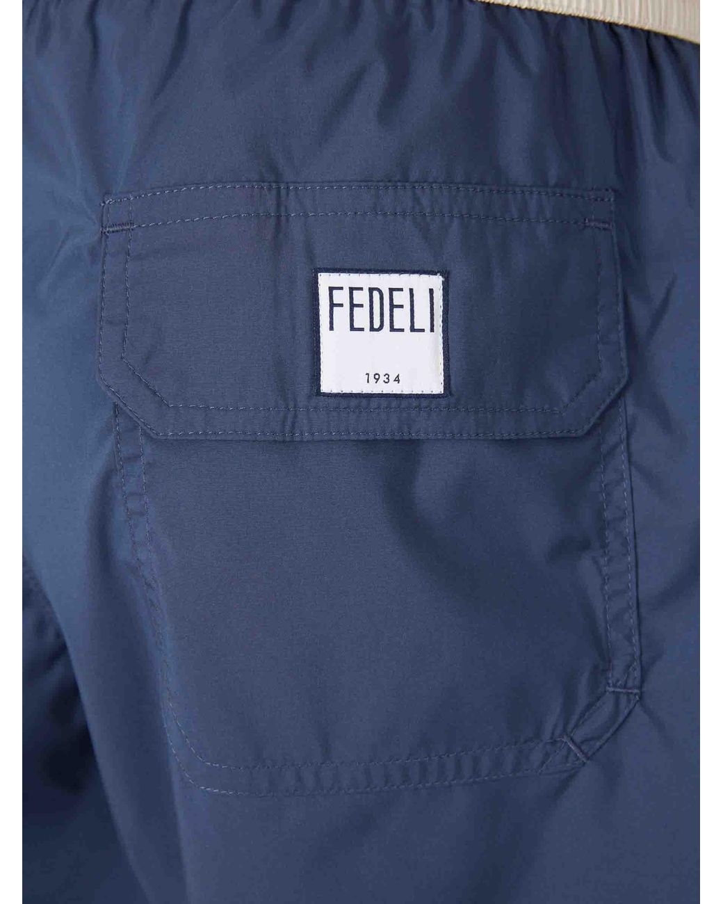 Fedeli Einfacher Badeanzug in Blue für Herren