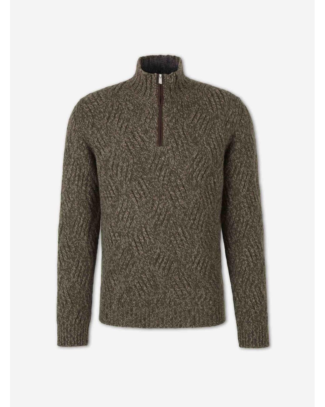 Fedeli Green Alpaca Wool Sweater for men