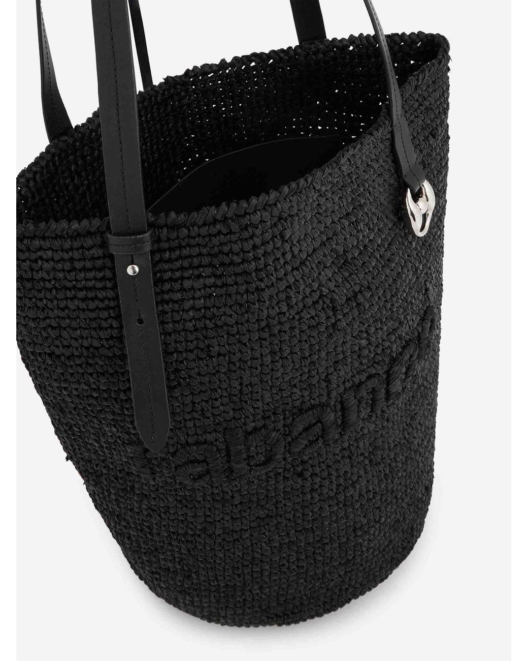 Rabanne Black Raffia Tote Bag