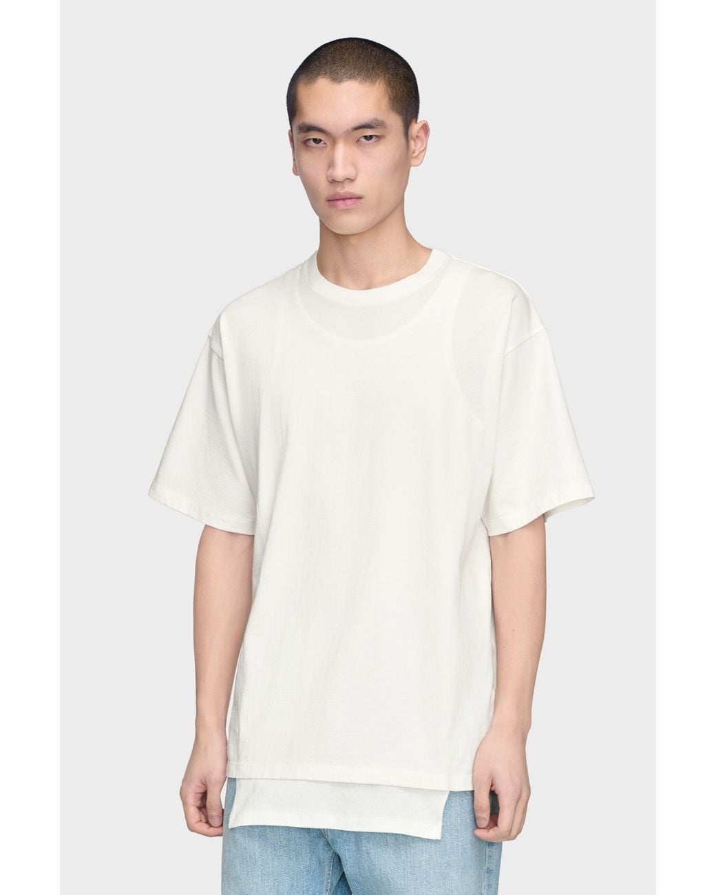 Maison Margiela White Double Layered T-Shirt for men