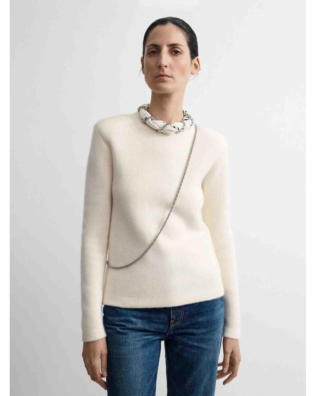Pull Structuré Totême  en coloris White