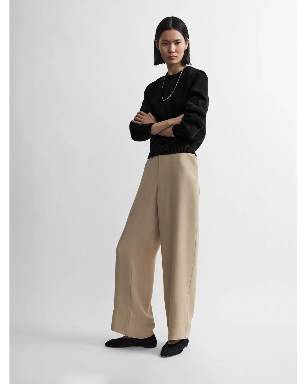 Totême Natural Viscose Wide Leg Trousers