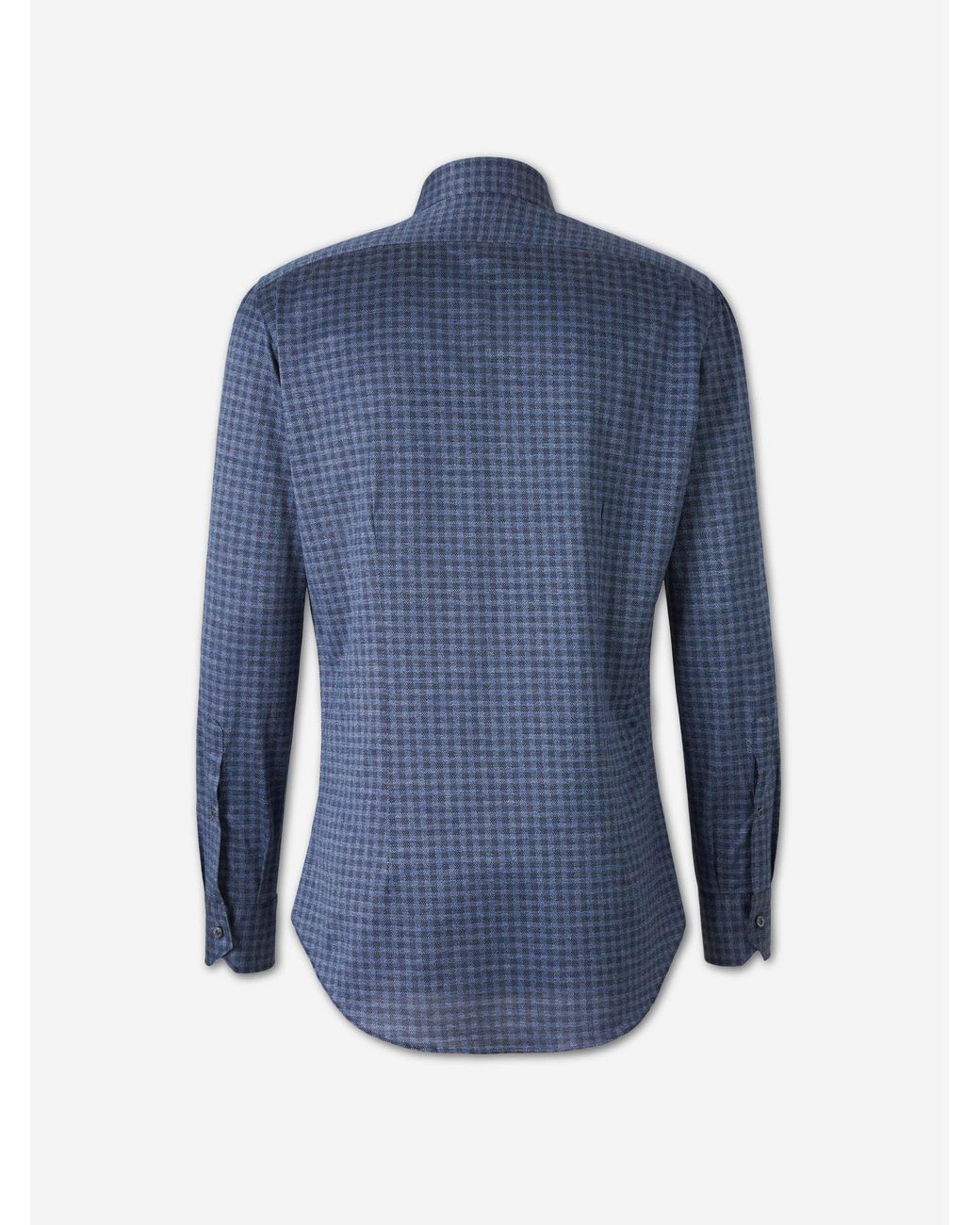 Fray Blue Cotton Plaid Shirt for men