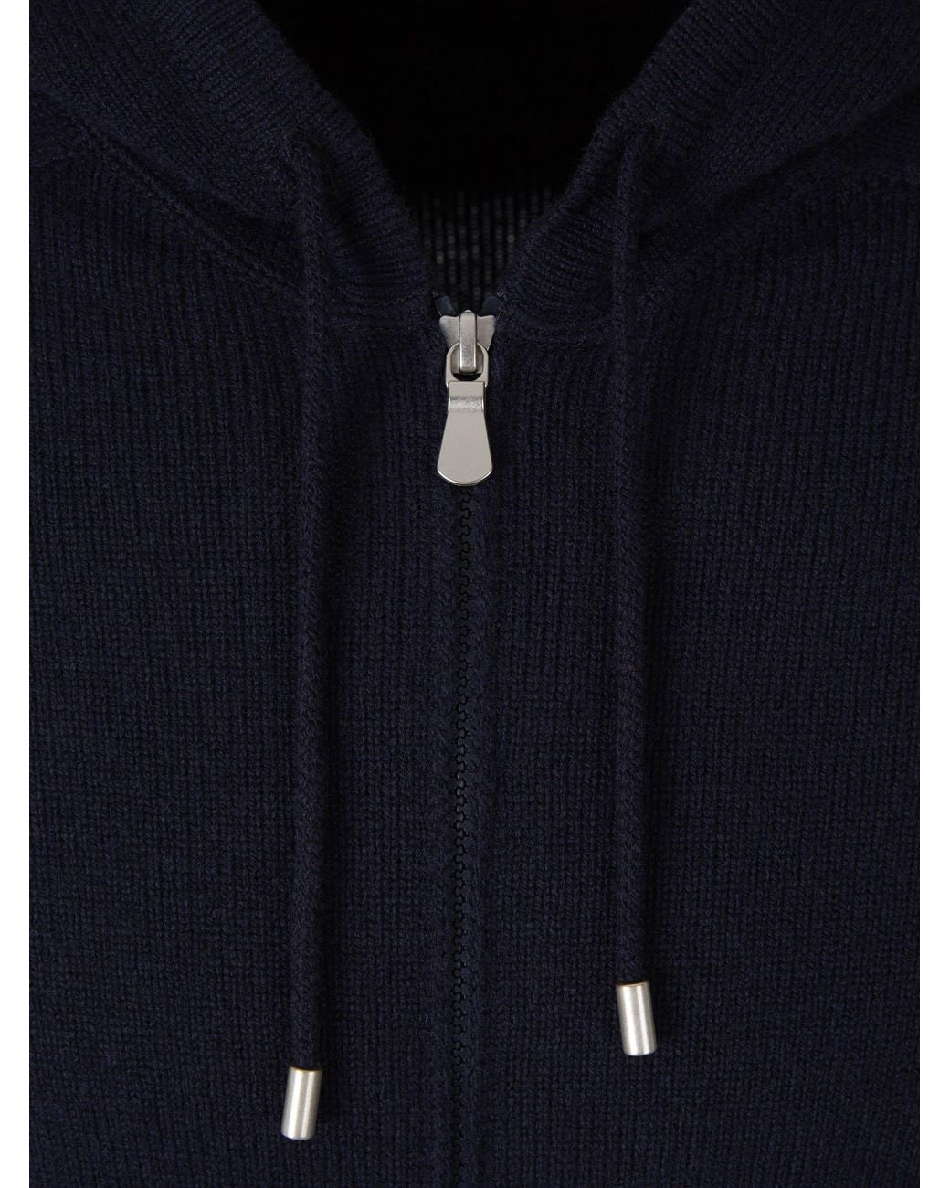 Santa Eulalia Blue Wool Cardigan With Hood for men