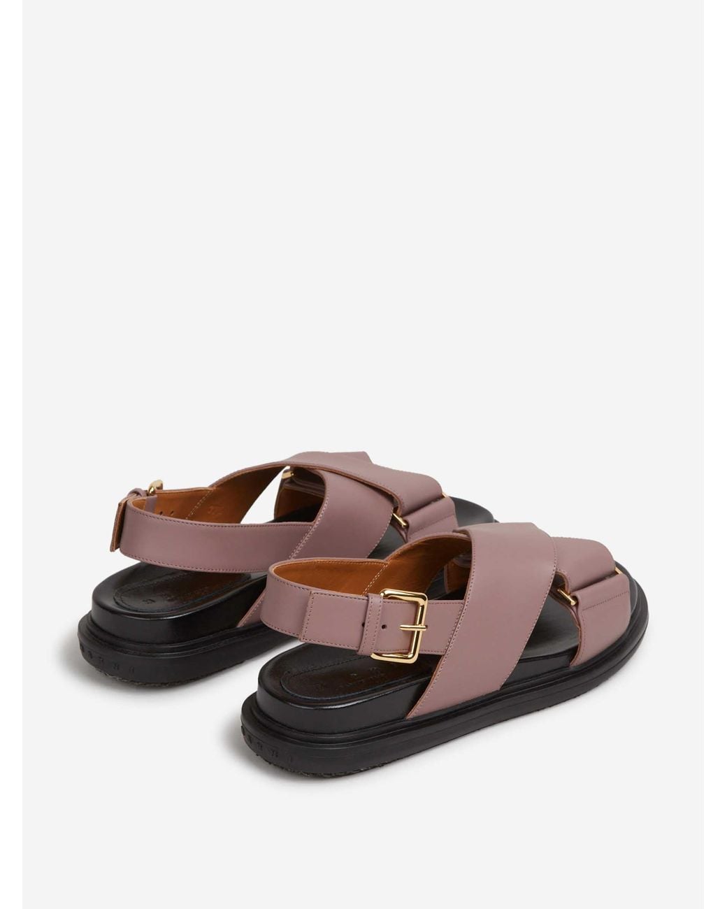 Marni Brown Fussbett Leather Sandals