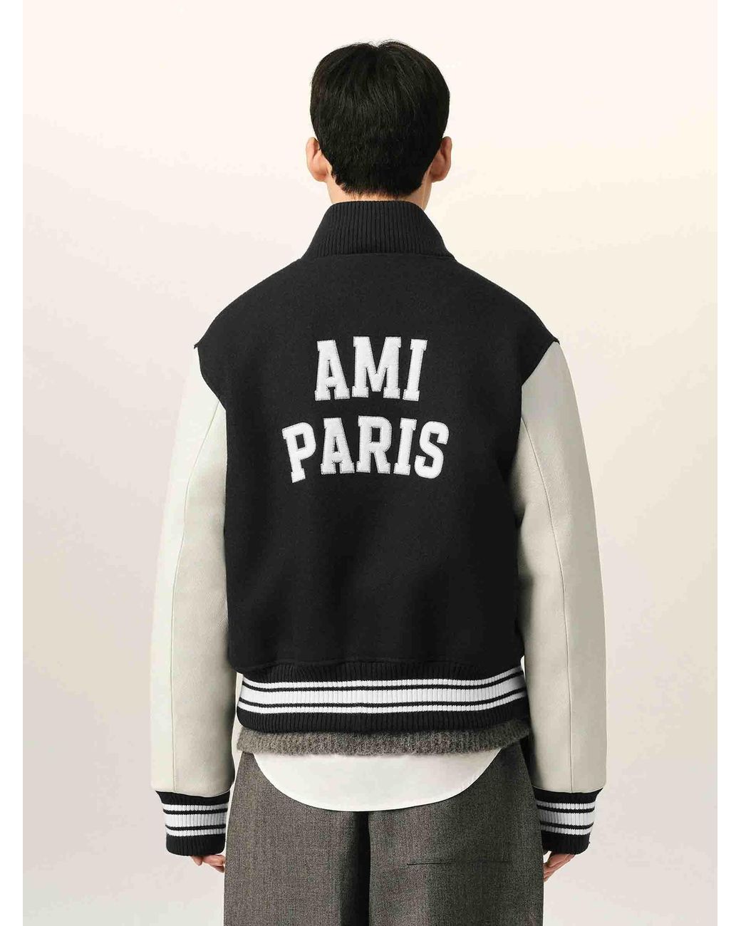 AMI Black Bomber Teddy Wool for men